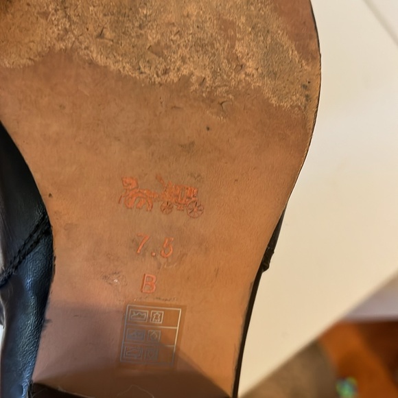 COACH PAULINA BLACK LEATHER ANKLE BOOTS EMBOSSED SNAKE BELT SIZE 7.5 - Picture 9 of 9